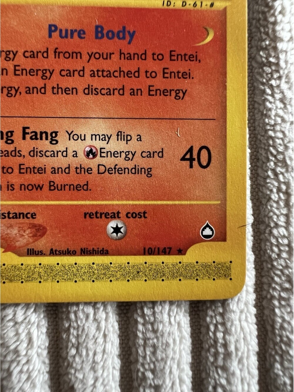 2003 RARE Aquapolis Entei Reverse Non Holo 10/147 Pokemon Card - Picture 9 of 9